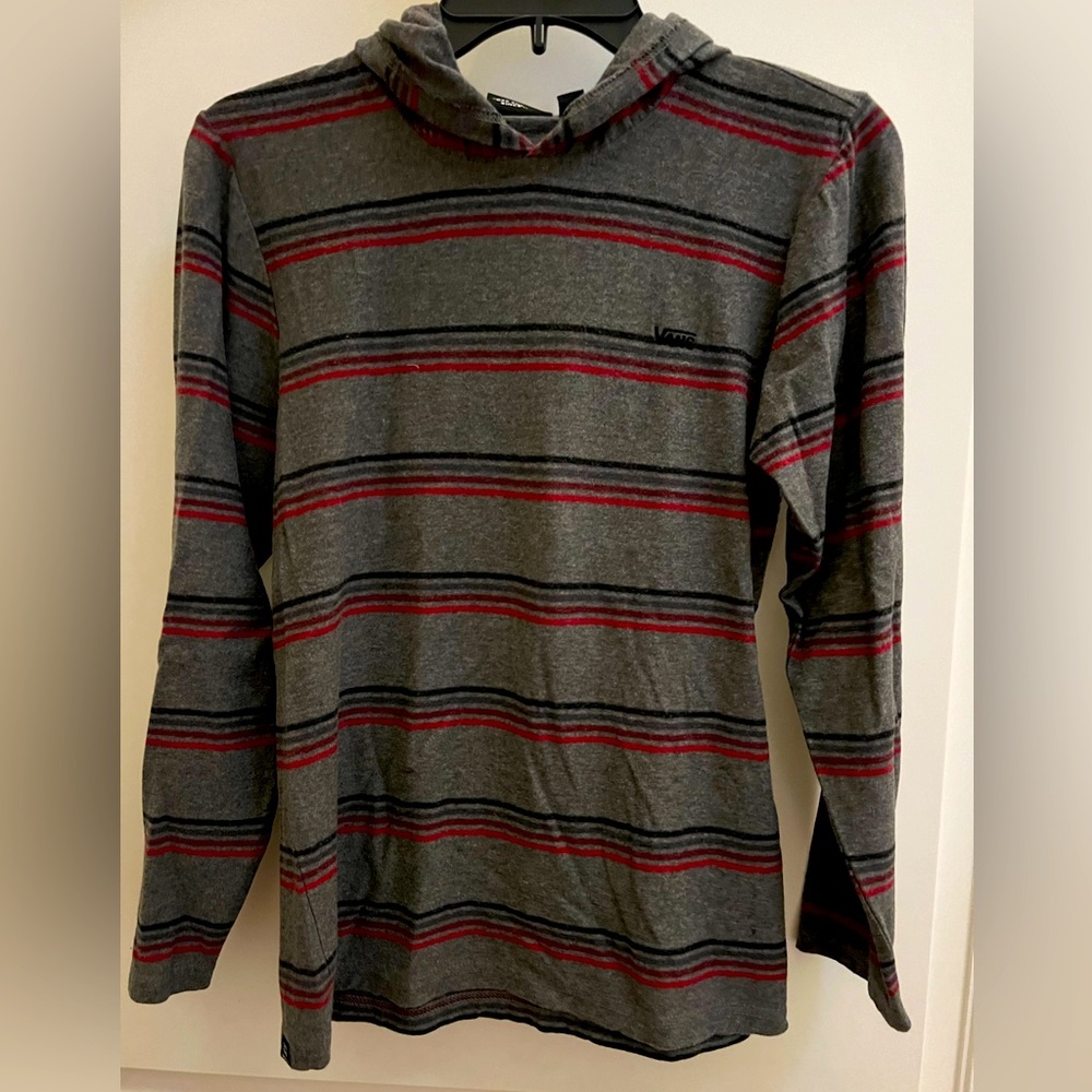 NWT Vans hoodie charcoal gray with stripes